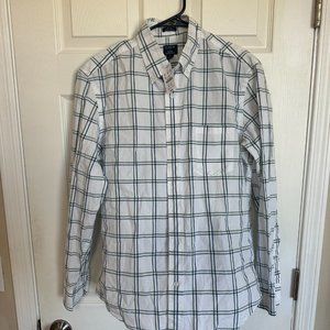 J. CREW FLEX WASHED SHIRT IN Green/Blue PLAID SIZE Meduim NWT